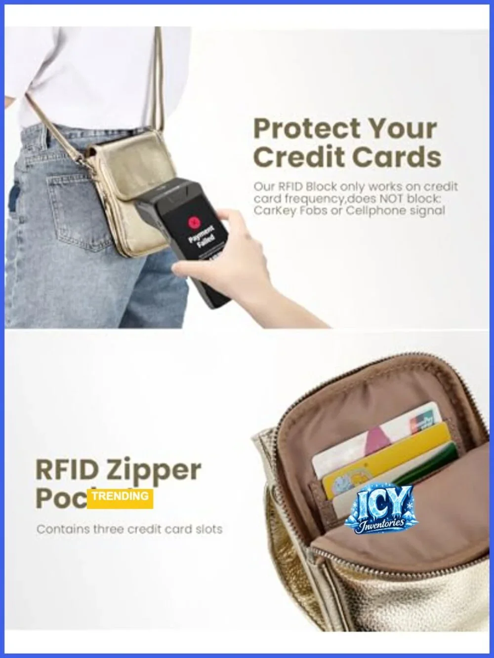 Genuine Leather Crossbody Bag for Women with RFID Blocking Phone Pocket
